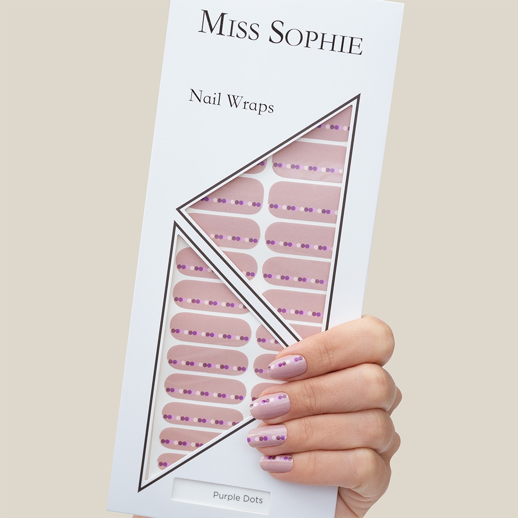 Miss Sophie nagų dizaino violetiniai taškeliai - 1 vnt.