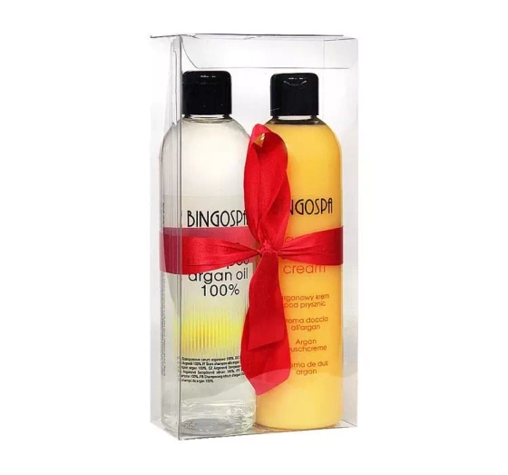 BingoSpa Arganowy Szał zestaw serum szamponowe 300 ml   krem pod prysznic 300 ml