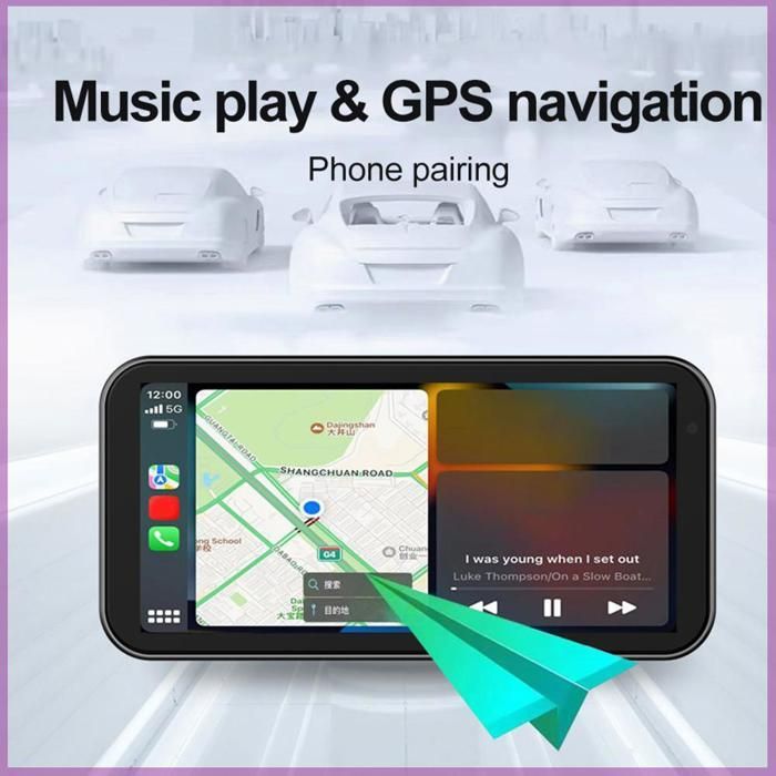 Cocosity Wireless CarPlay para motocicleta, dispositivo de navegación GPS para motocicleta con pantalla táctil de 6,25 pulgadas para asiento de coche