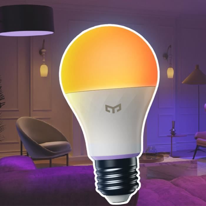Lâmpada inteligente E27 YEELIGHT W4 RGB para jogos, 8 watts, 100g, 806 lm, Razer Chroma, Google Home, Apple HomeKit