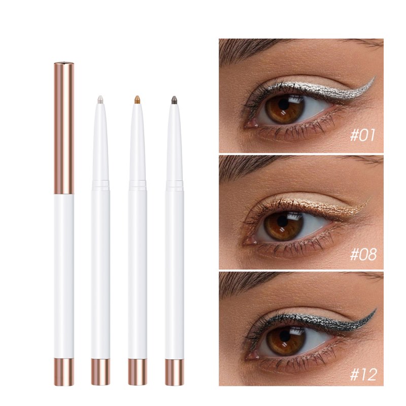 Lápis de Sombra para Olhos, Delineador, 12 Cores, Cosméticos, Suave, Alta Pigmentação, Iluminador, Maquiagem em Bastão para Mulheres