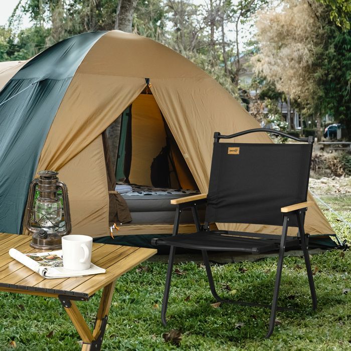 Outsunny - Campingstoel - Oxfordstof - 54x59x78cm - Zwart
