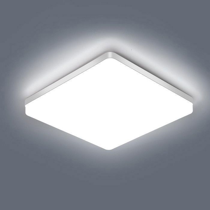 Lámpara de techo LED Dorlink de 48 W y 5400 lúmenes - Luz blanca de 6500 K - Cuadrada e impermeable para baño, sala de estar, cocina y dormitorio.