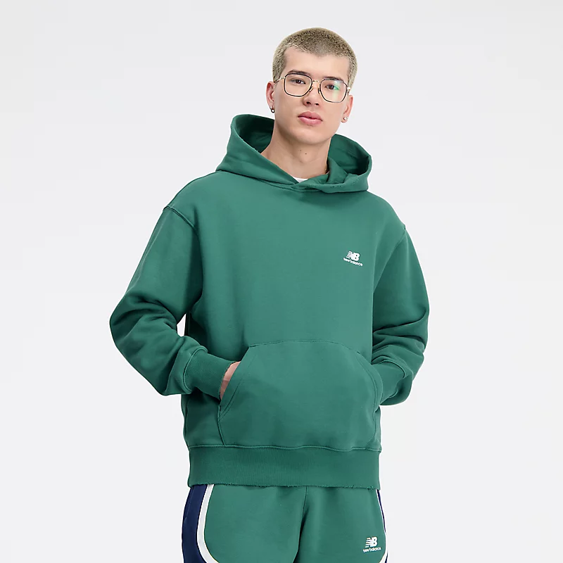 Bluza z kapturem Homme Hoops Fleece - TEAM FOREST GREEN