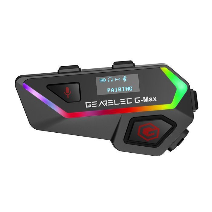 Kit de intercomunicación para motocicleta GEARELEC, walkie-talkie inalámbrico Bluetooth para casco de motocicleta, alcance de 2000 m, capacidad para 6 personas, BT 5.2, pantalla inteligente, resistencia al agua IPX67.