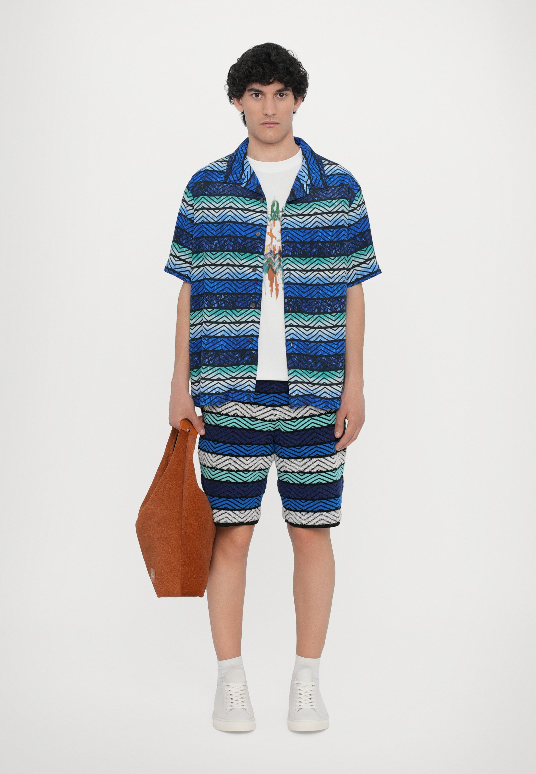 Chemise à manches courtes Missoni - tons bleus