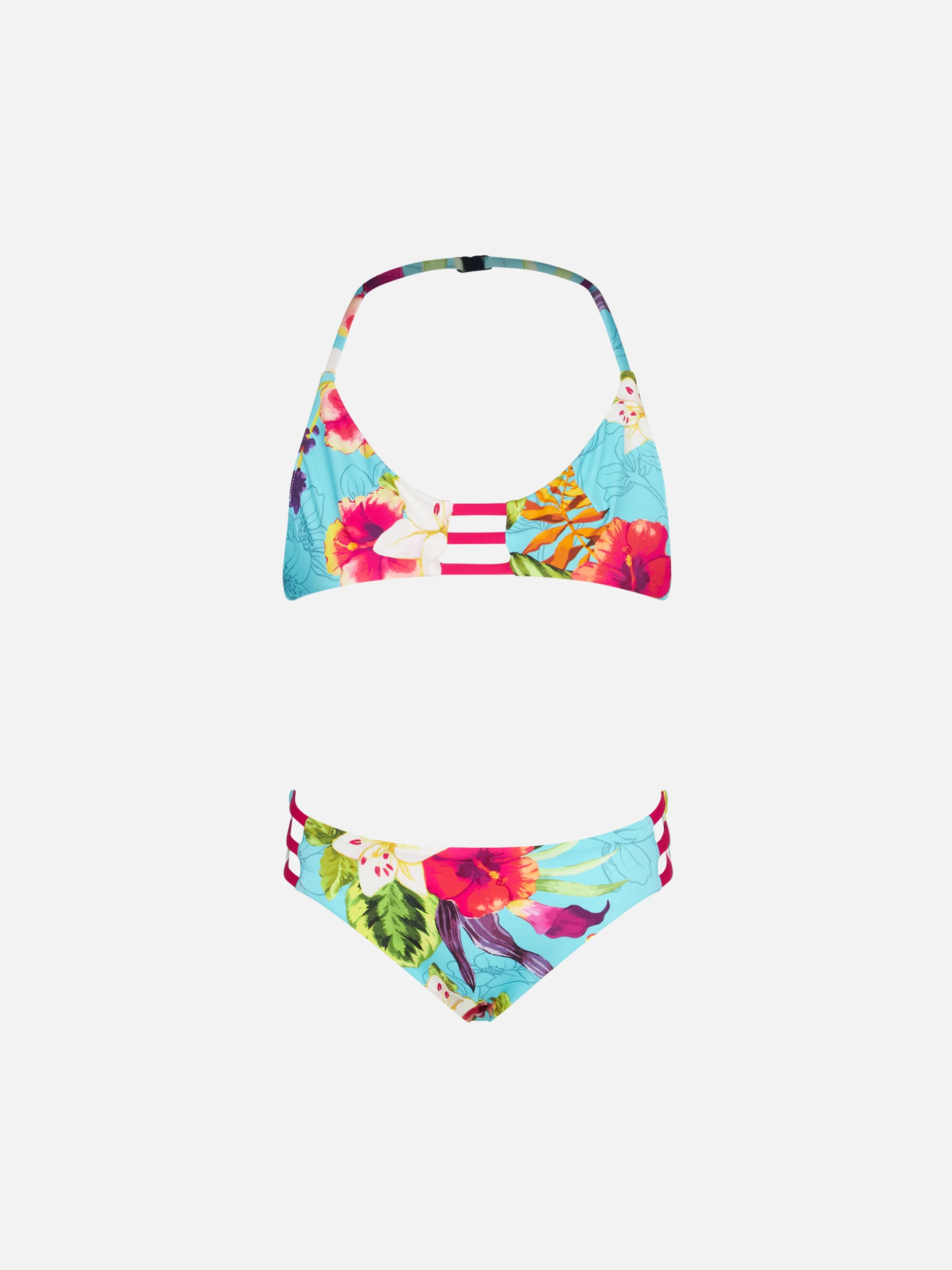 Bikini voor meisjes met hibiscusprint