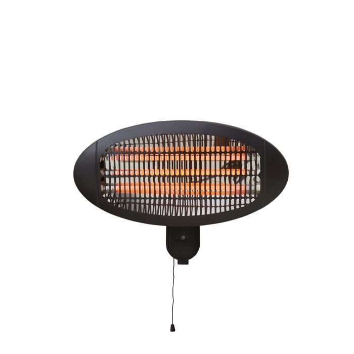 Calefactor eléctrico FAVEX Fano - 2000 W - Montaje en pared - 3 niveles de calor - 50 x 16 x 36 cm (ancho x profundidad x alto) - Negro