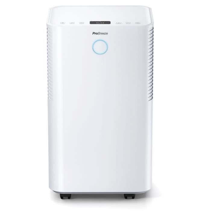 Deshumidificador compresor Pro Breeze de 12 L/día con sensor de humedad automático, drenaje continuo, modo nocturno y temporizador de 24 horas.