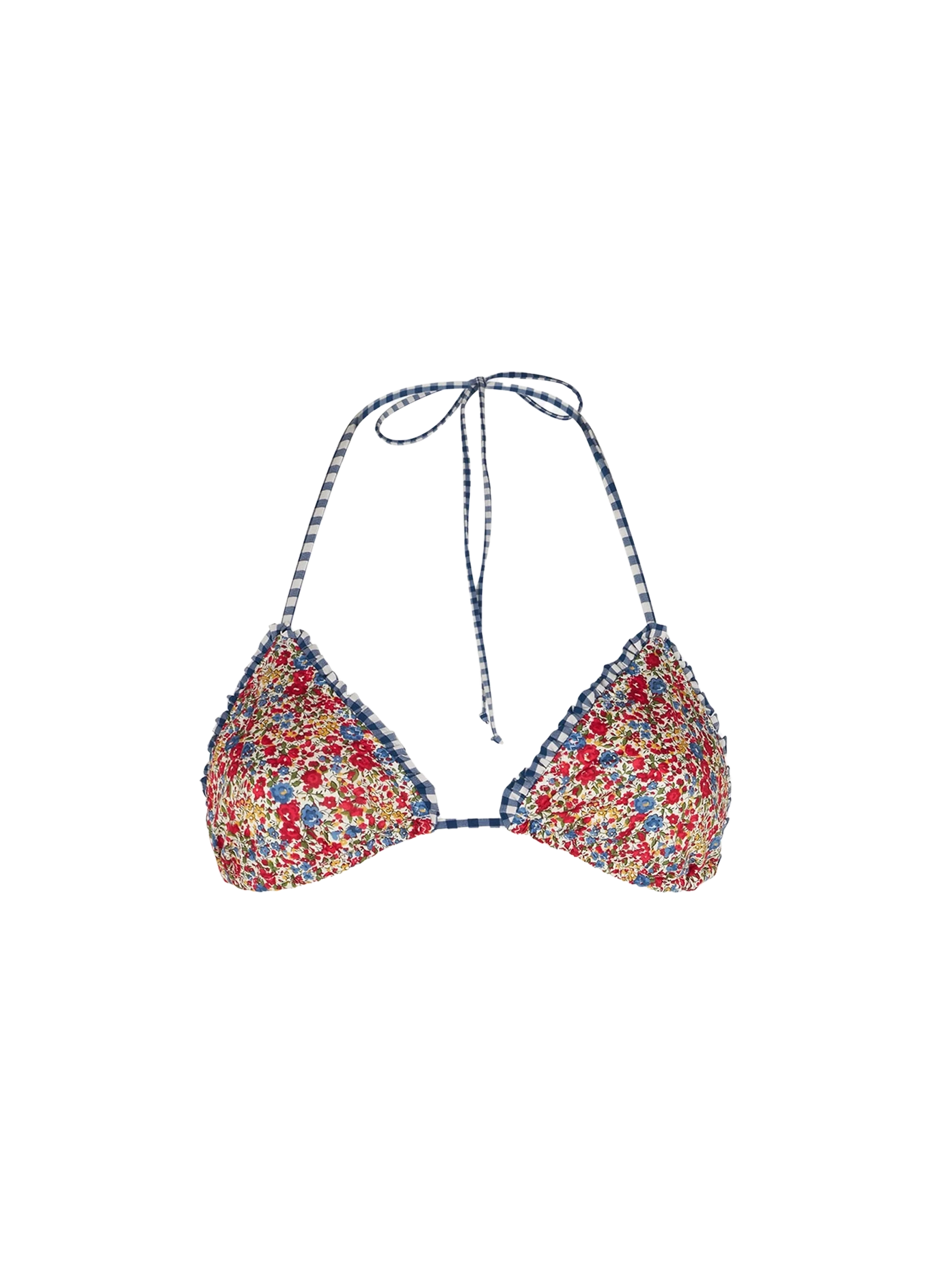 Triangel-Top für Damen mit Rüschen und Liberty-Muster | Aus Liberty-Stoff gefertigt