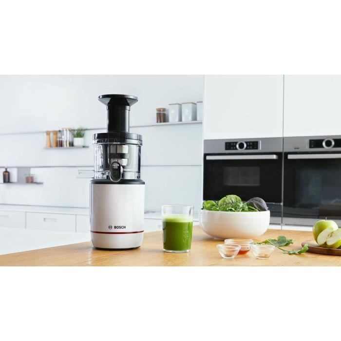Licuadora BOSCH MESM500W VitaExtract - Blanco/Cromo - 150 W - 1 Velocidad + Retroceso - Sistema de seguridad en la tapa