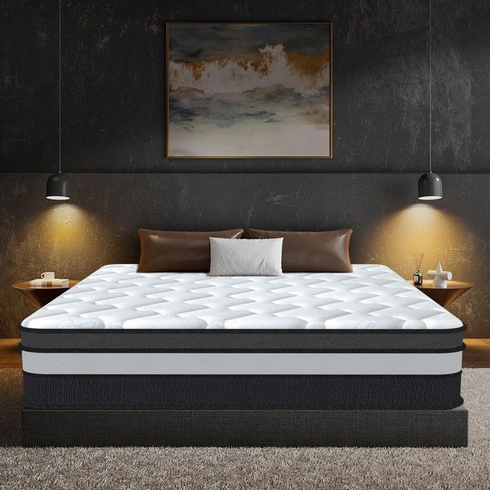 Colchón de 140x200 cm - Extra grueso de 30 cm - Espuma viscoelástica - Lujo - Antiácaros - 8 zonas - Muelles ensacados - Firmeza media