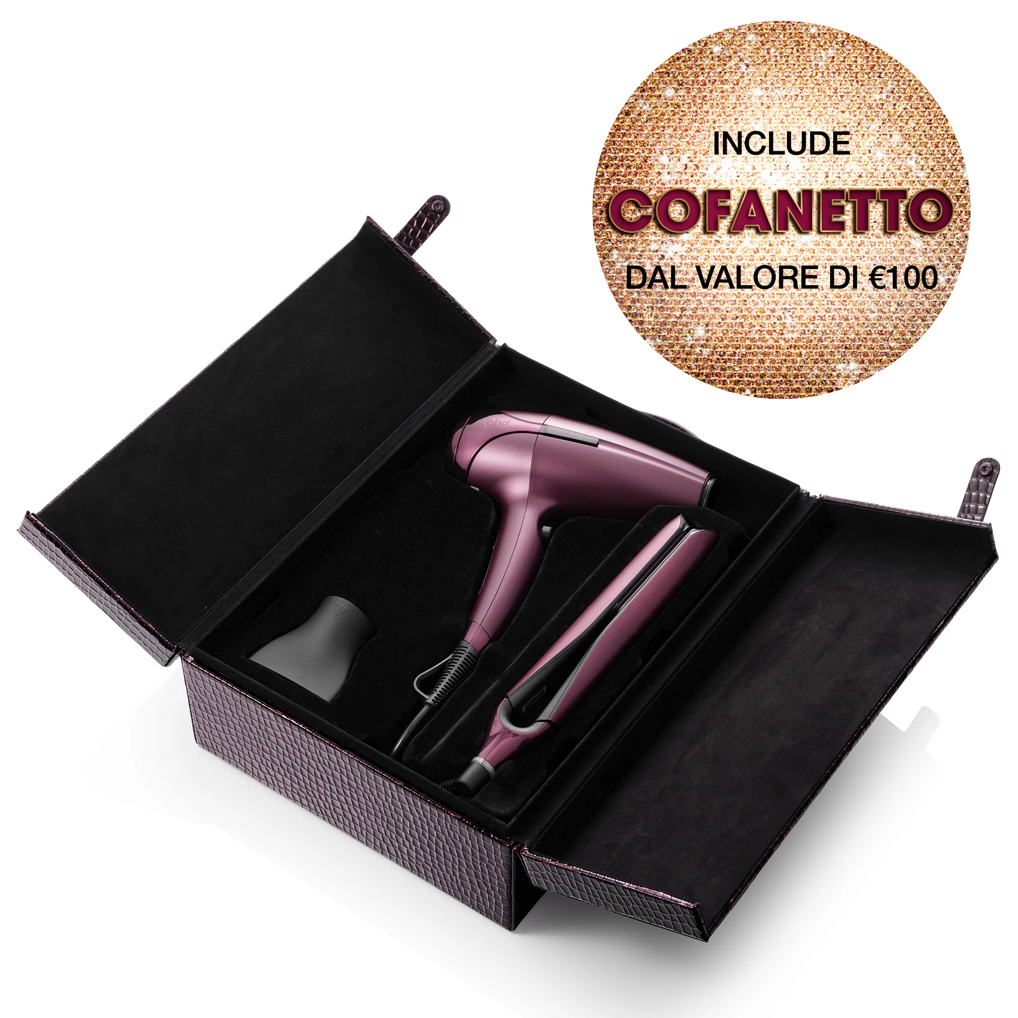 Asciugacapelli ghd Christmas Bundle Deluxe - chronos + helios™ - Cofanetti per Capelli, Piastra Capelli, Asciugacapelli