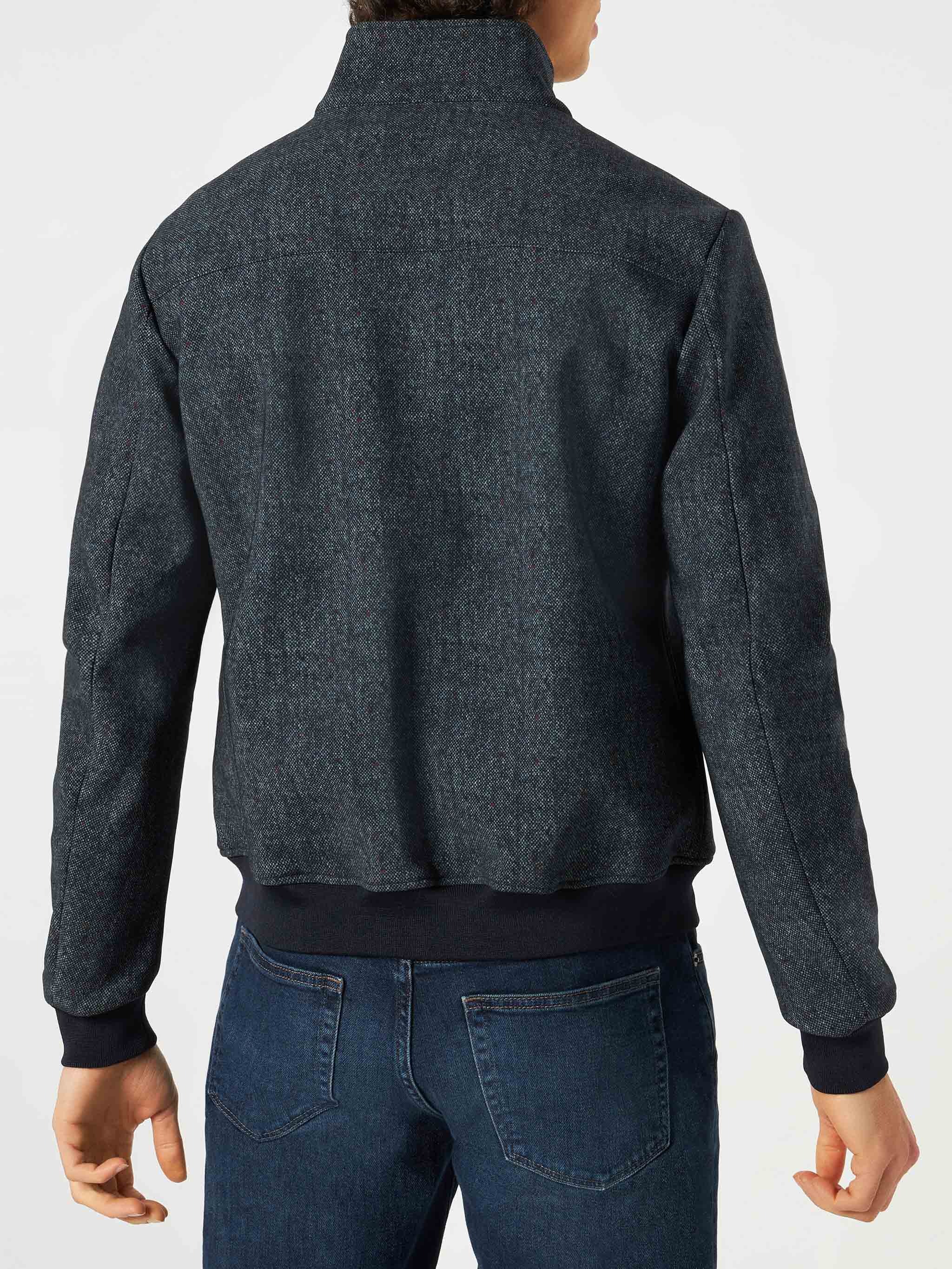 Middelzware bomberjas voor heren in blauw gemêleerd.