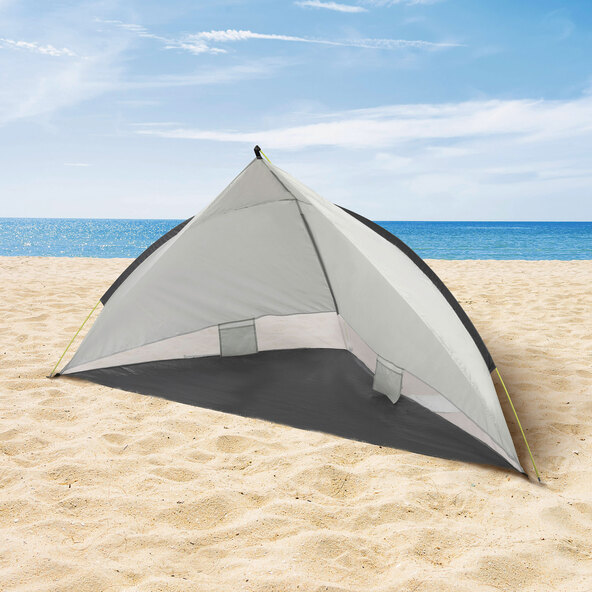Στέγαστρο παραλίας με πρίζα, γκρι