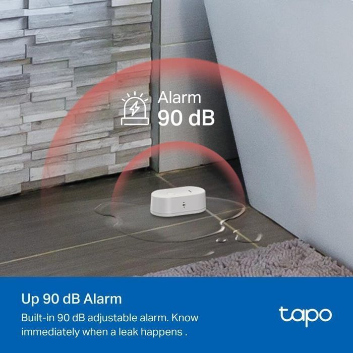Detector de inundaciones - TP-Link - Tapo T300 - Alarma de 90 dB - IP66 - Inalámbrico