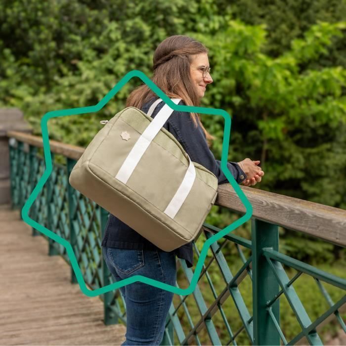 Bolsa cambiador Badabulle Bowling - Gran capacidad de 20 litros - Incluye cambiador y adaptadores para cochecito, color oliva