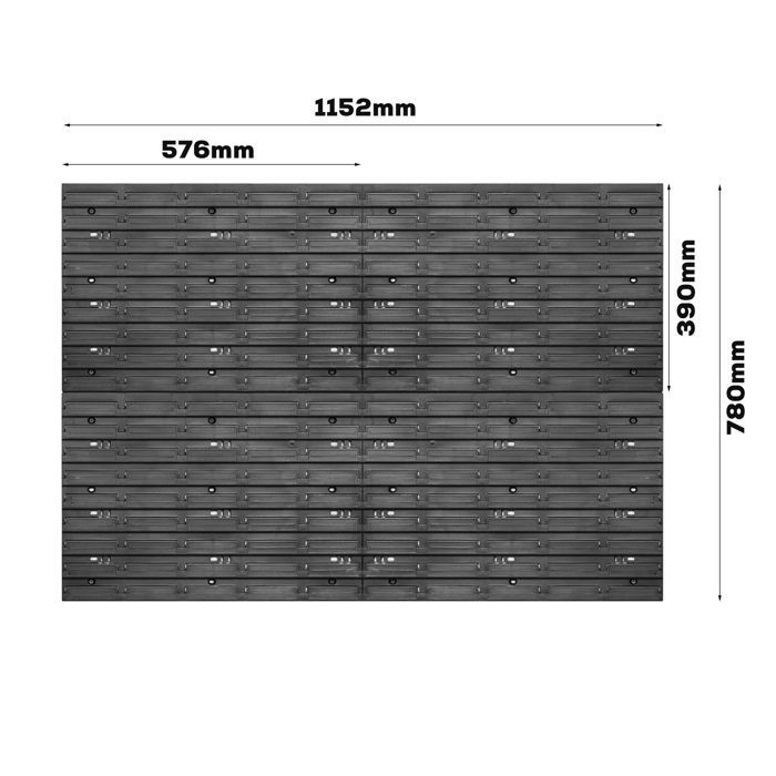 Panel portaherramientas de pared - BOTELLA - 115x78 cm - 23 estantes ajustables - Plástico - Resistente