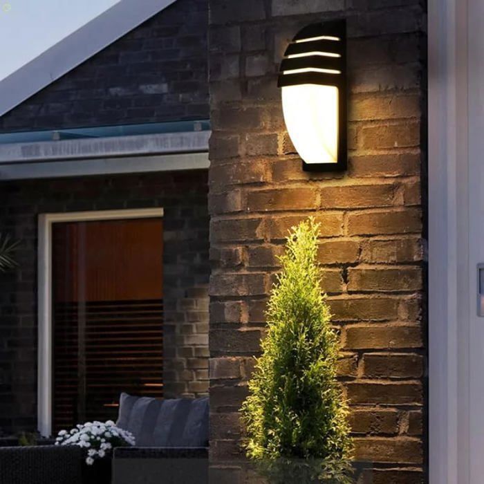 DELIPOP Applique da parete a LED per esterni - 12W Bianco caldo 3000K Alluminio - Impermeabile IP65 per giardino, ingresso, garage - Nero