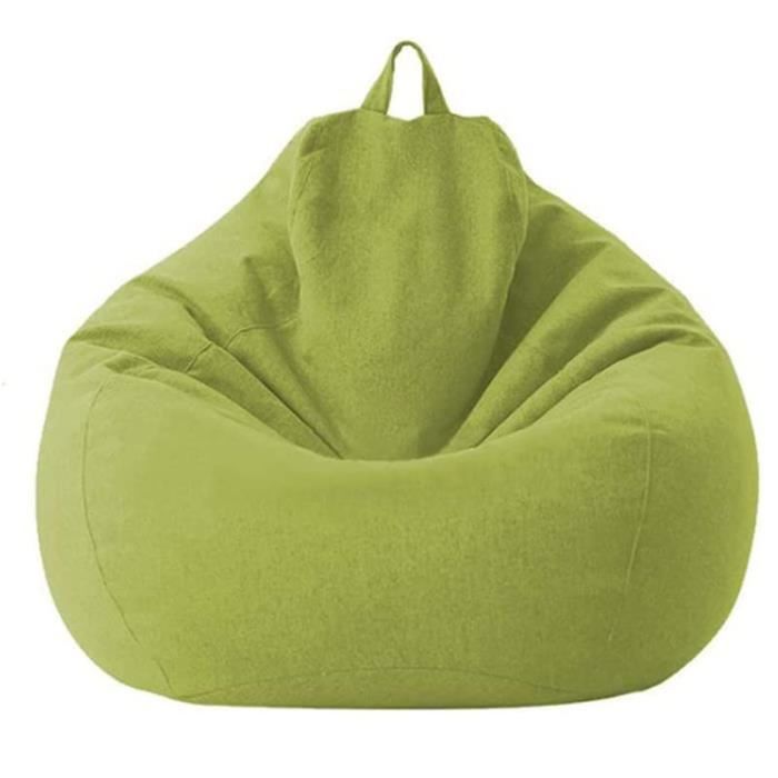 Funda de lino para puf AMOUNE, sin relleno, para interior/exterior, para adultos, niños y adolescentes - 80x90cm