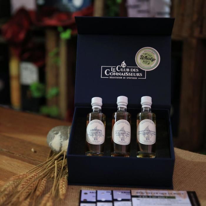 Coffret dégustation Whiskys Bio de France – 3 x 40ml – P’tit Whisky Bio