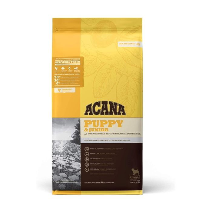 Alimento para cachorros y perros jóvenes ACANA - Pollo, huevos y lenguado silvestre - 17 kg