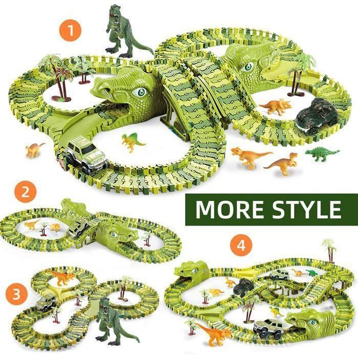Circuit voiture électrique enfant - LANGTU - Circuit Voiture Enfant Dinosaure - Électrique - Multicolore - 3-6 ans