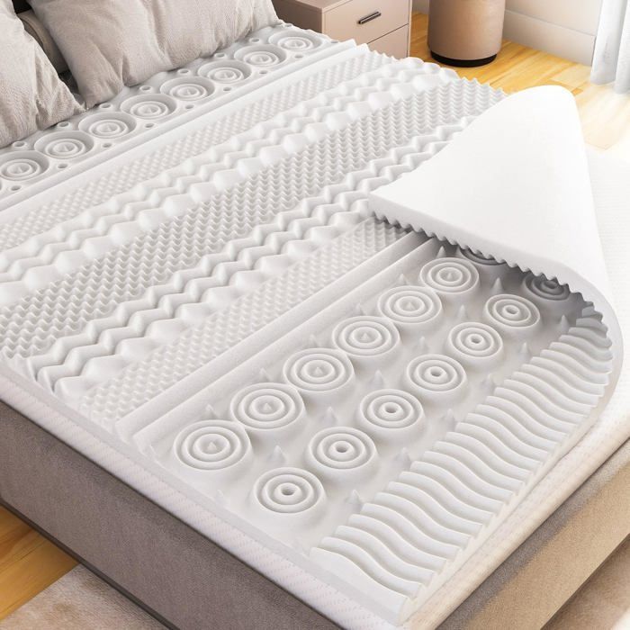 CATAVANA - Matrasoplegger van traagschuim 4,5 cm - 140x190 cm - Ergonomisch, 13 zones, ideaal voor een tweepersoonsmatras