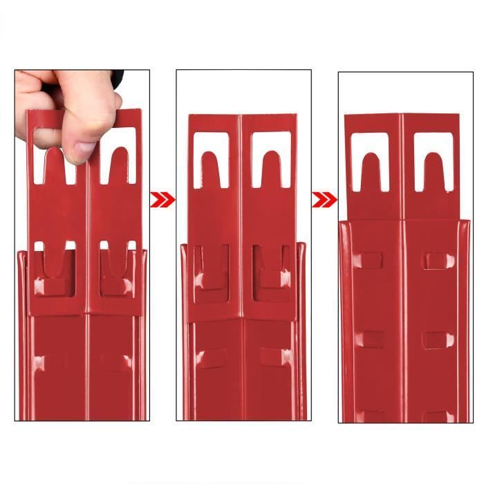 2 estanterías metálicas de alta resistencia de 180x90x40 cm - rojas - Carga máxima 875 kg