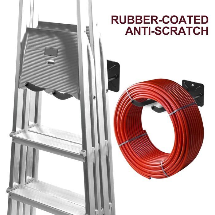 Ganchos para garaje – 2 unidades – Organizador de herramientas resistente – Etiqueta para montaje en pared