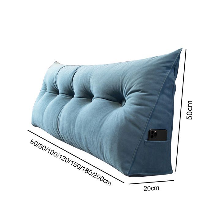 Rückenkissen aus Wildleder, ideal für Bett und Sofa, Lesekissen mit abnehmbarem Bezug, 60 x 50 x 20 cm