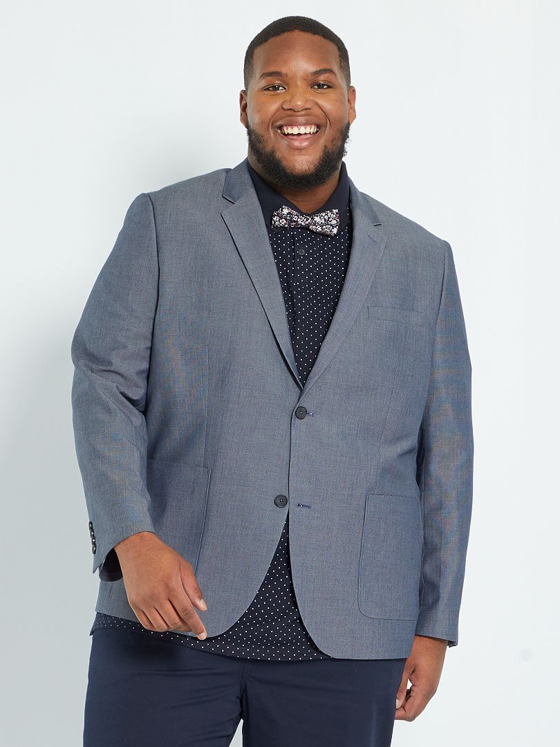 Chaqueta de traje de corte regular - azul y negro