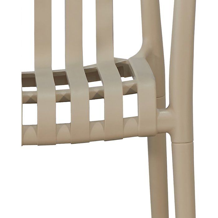 Juego de 4 sillas de jardín - SOLARIA - Apilables - Polipropileno reforzado - 55 x 58 x 81 cm - Crema