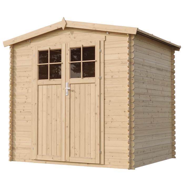 Abri de jardin en bois AVEC SOL TRAITÉ - I236xL226xH218 cm/ 4,33 m2 - TIMBELA M369F+M369G