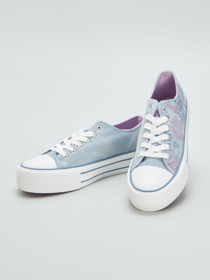 'Stitch' canvas sneakers - BLAUW