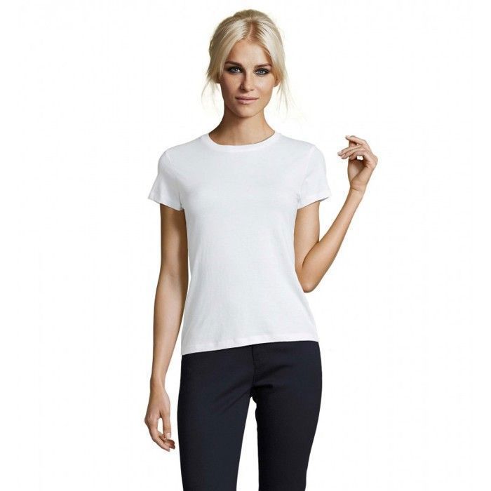 Camiseta de mujer - SPORT IS GOOD - Sol's Regent - Blanca - Manga corta - Corte ajustado