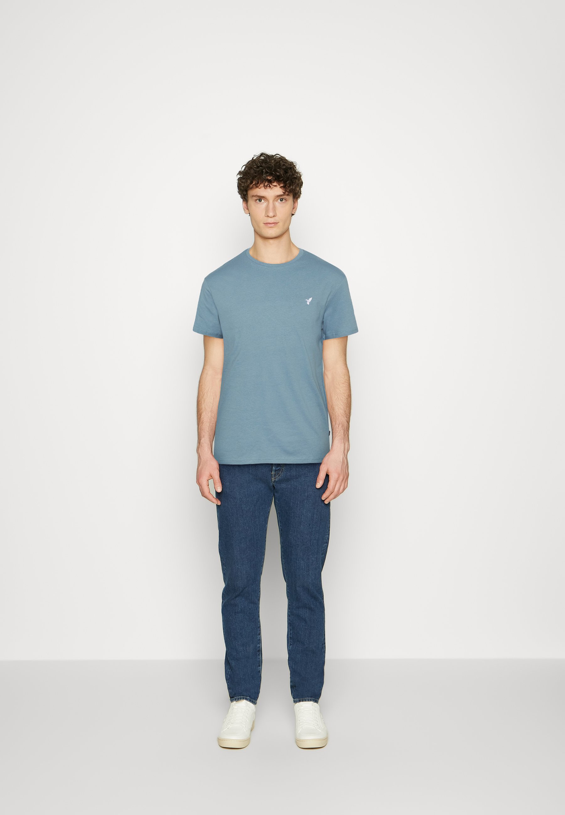 Pier One 5 PACK - Tricou simplu - bej/alb/albastru deschis