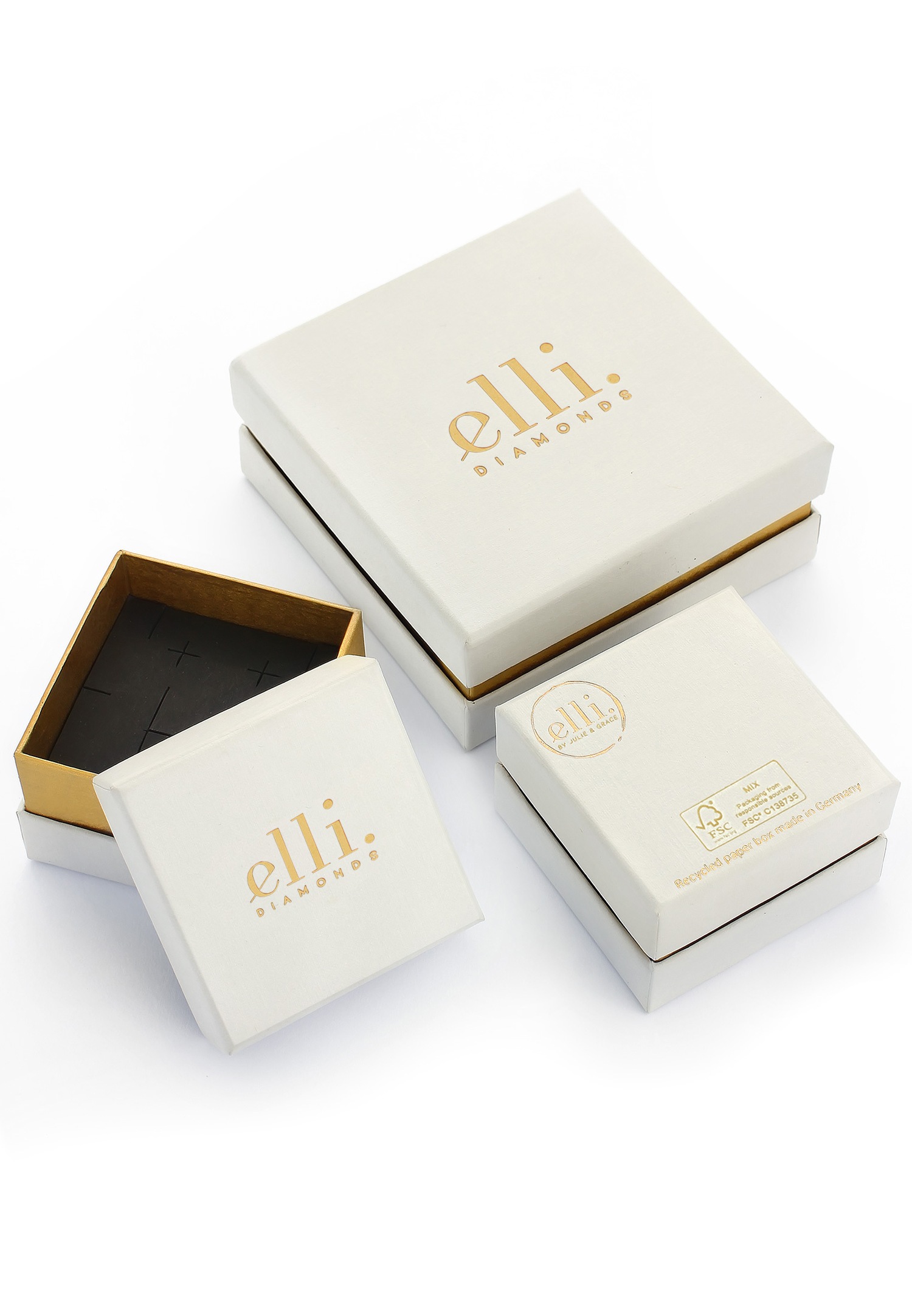 Elli DIAMONDS Femmes Pile en fOrme de V avec diamant (0.035 ct.) en Argent Sterling 925