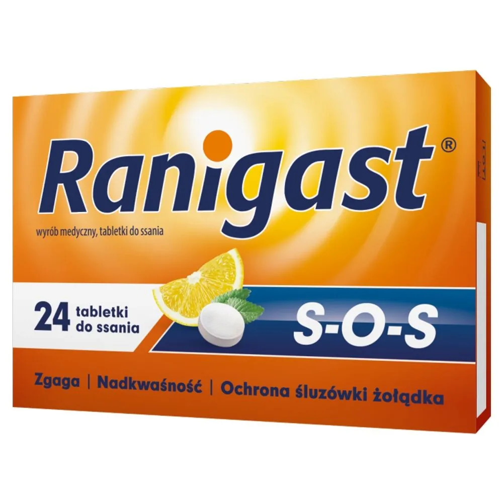 Ranigast S-O-S, Łagodzenie objawów refluksu żołądkowo-przełykowego, Tabletki