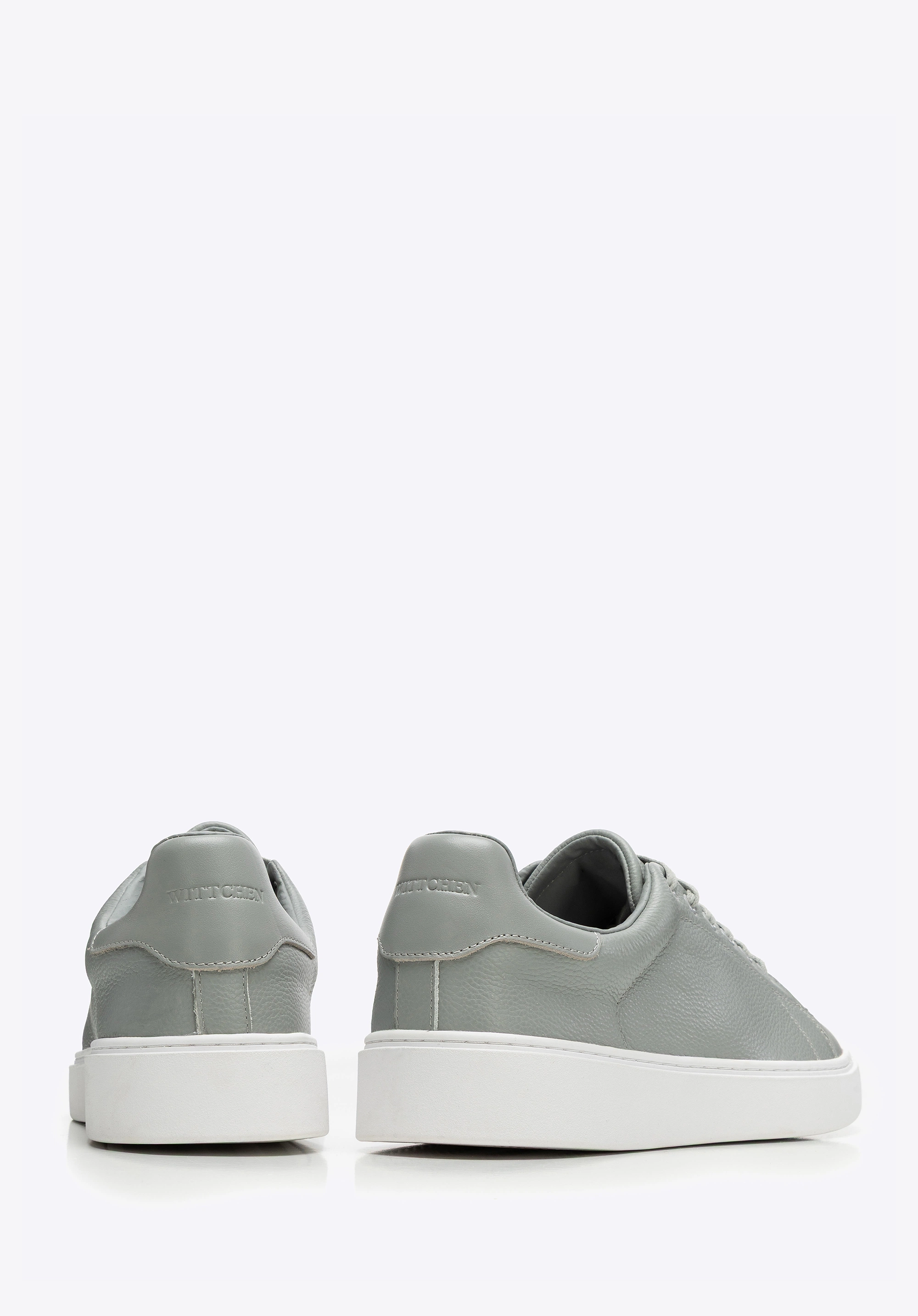 Męskie sneakersy ze skóry naturalnej licowej szare