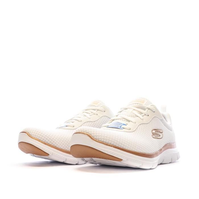 Scarpe da corsa da donna - SKECHERS - Flex Appeal 4.0 - Bianco - Fitness - Strada