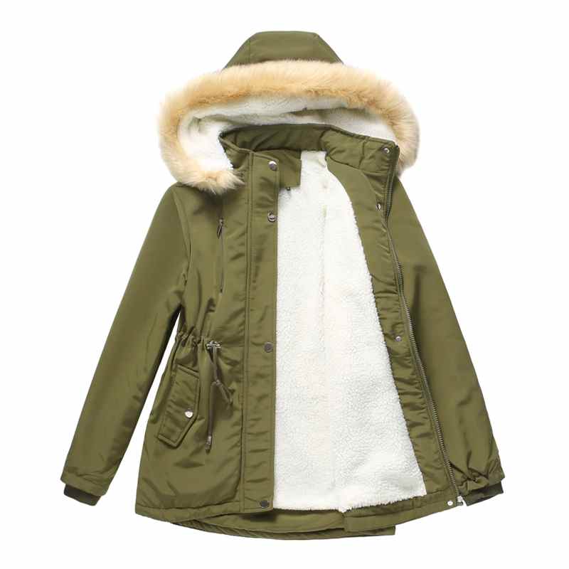 Nuova giacca da donna autunno/inverno 2021 in cotone imbottita, casual, slim, con ricami, con cappuccio, parka, taglie forti 3XL, cappotto imbottito