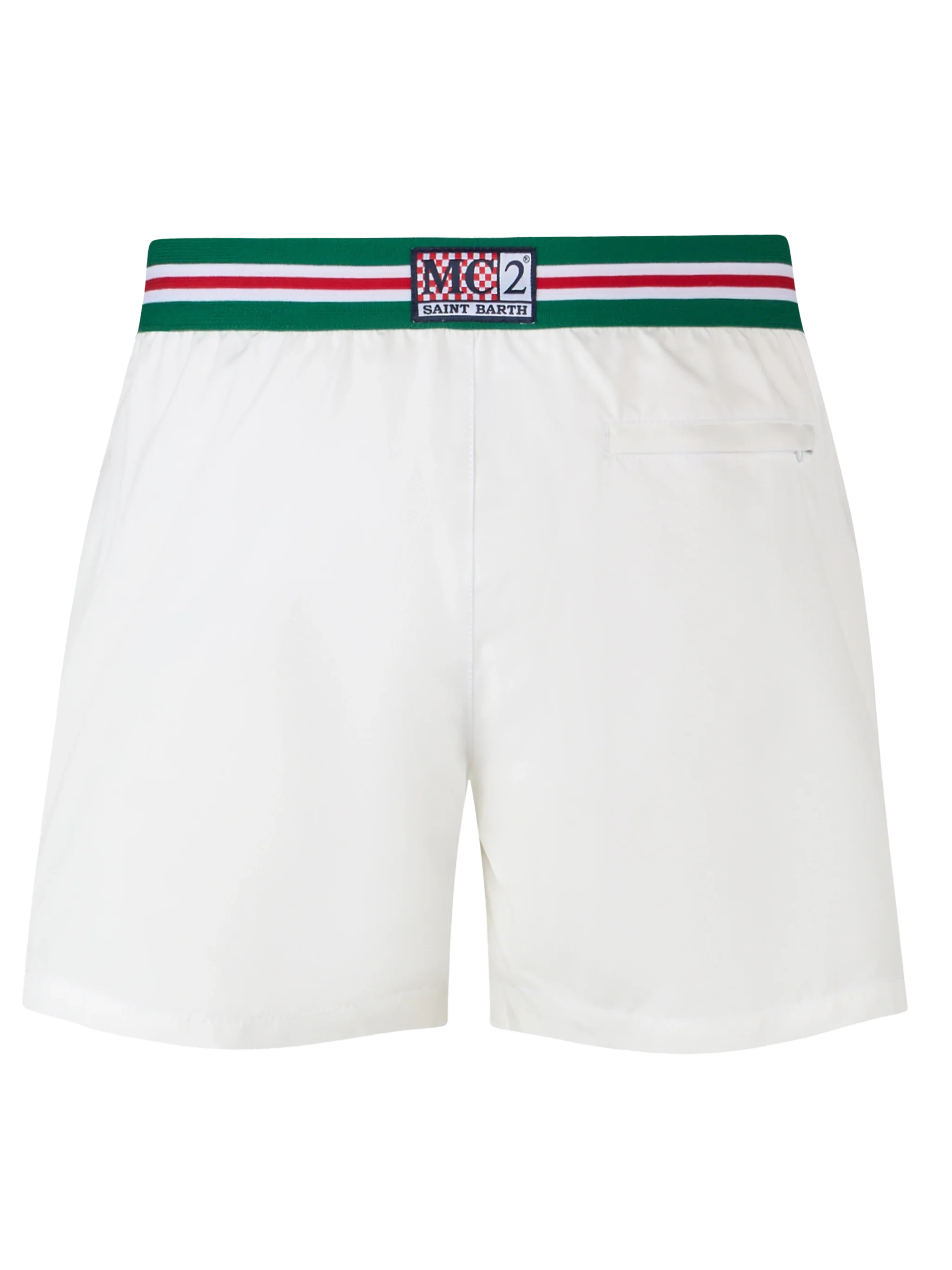 Costume da bagno bianco da uomo a taglio aderente Nad con finitura a n