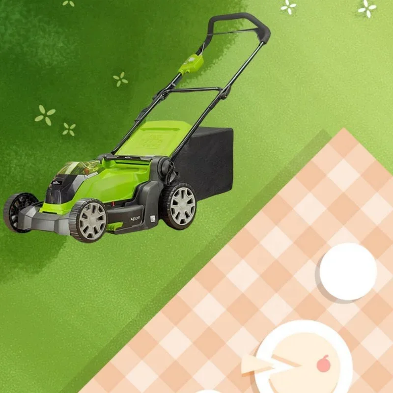 Cordless 40V Hand Pushed Lithium Electric Lawn Mower, Garden Lawn Electric Trimmer, Hand Pushed Electric Lawn Mower