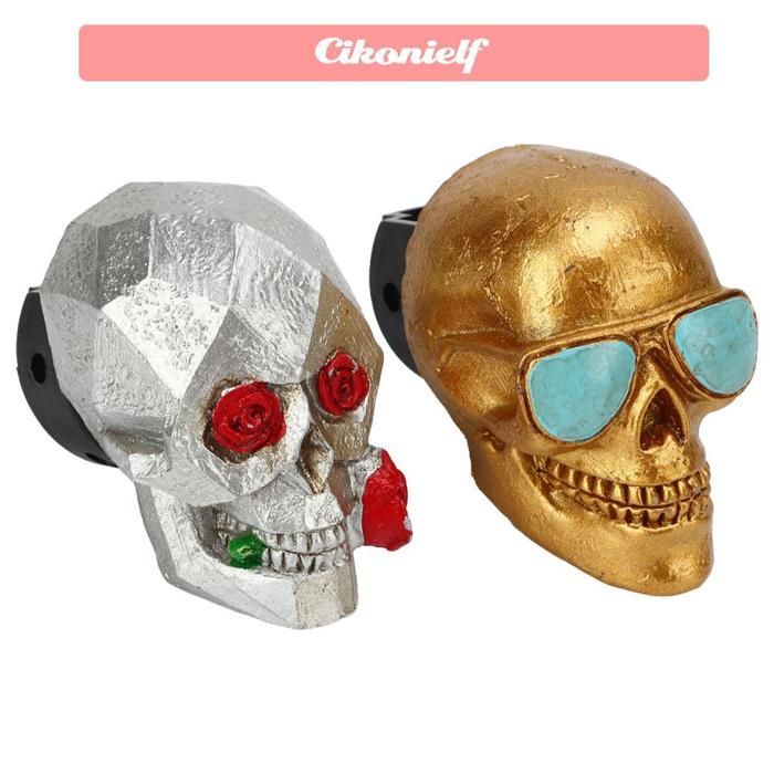 Aromatizador de carro Zerone Skull, aromatizador de carro em formato de caveira, difusor de ar para saída de ar, estatueta decorativa