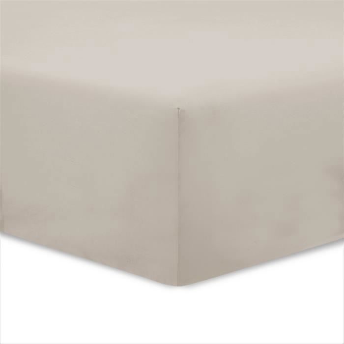 Vision - Sábana bajera beige - 200x200cm - 100% algodón