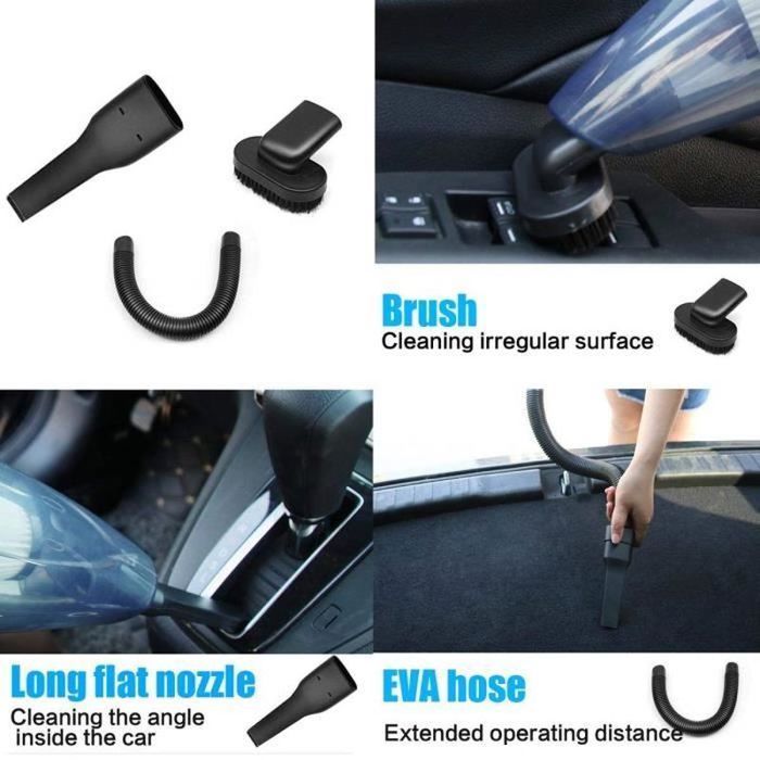Potente aspiradora para coche de 6500 PA y 120 W, inalámbrica para uso en seco y húmedo, y portátil para el hogar y la oficina.