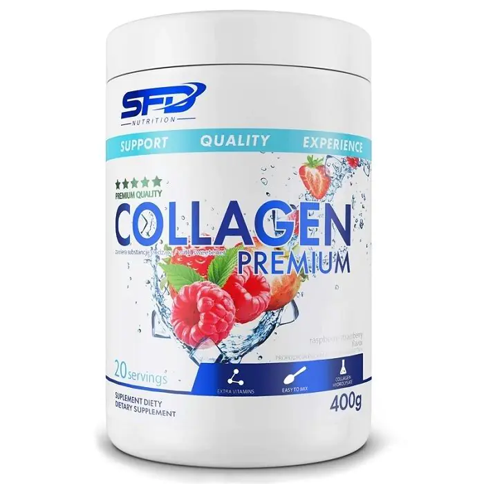 SFD Collagen Premium, Smak malinowo-truskawkowy, Proszek do rozpuszczania