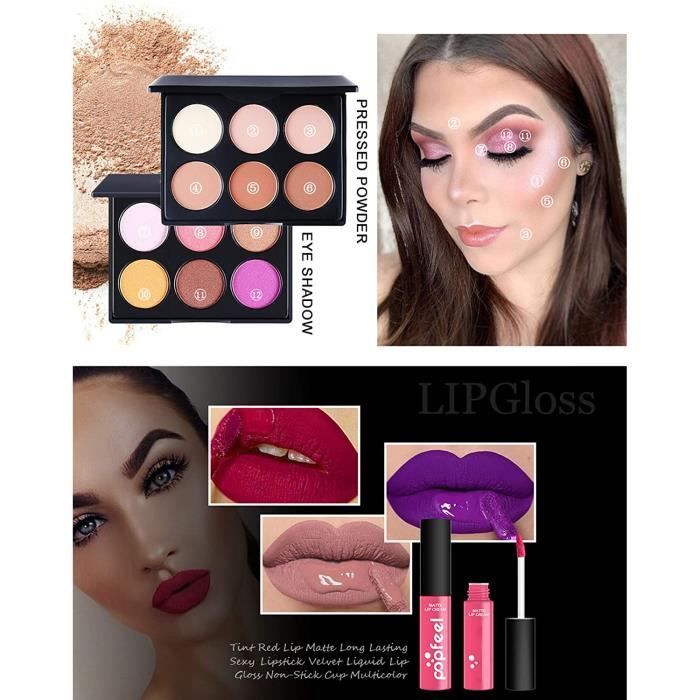 Set trucco - ZGEER - 37 pezzi - Multicolore - Kit da viaggio - Regalo ideale