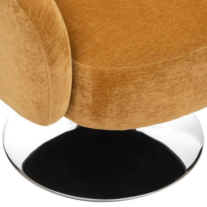 Sessel „Edith“ aus Metall und Kiefernholz, H 73 cm, ockergelb – Atmosphera Interior Designer